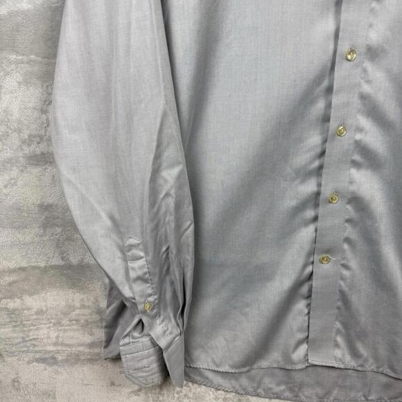 Eton Contemporary Fit Dress Shirt Gray Herringbone Cotton Men Size 18.5 47 ‘Read - Picture 6 of 12